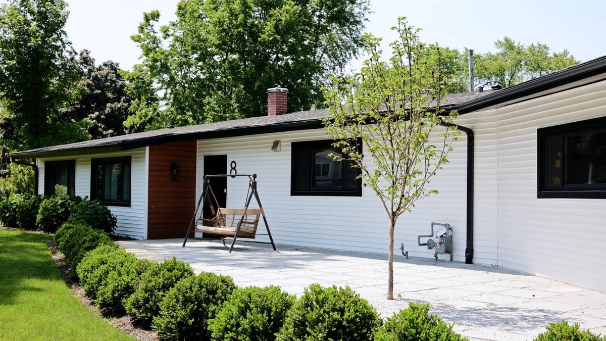Finished residential remodeling and home addition project by Skor Construction showcasing enhanced curb appeal in Palatine, IL.-optimized
